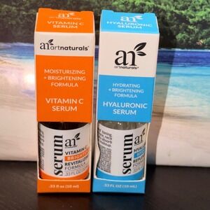 ArtNaturals Vitamin C and Hyaluronic Serum Set 10ml Skincare Duo New